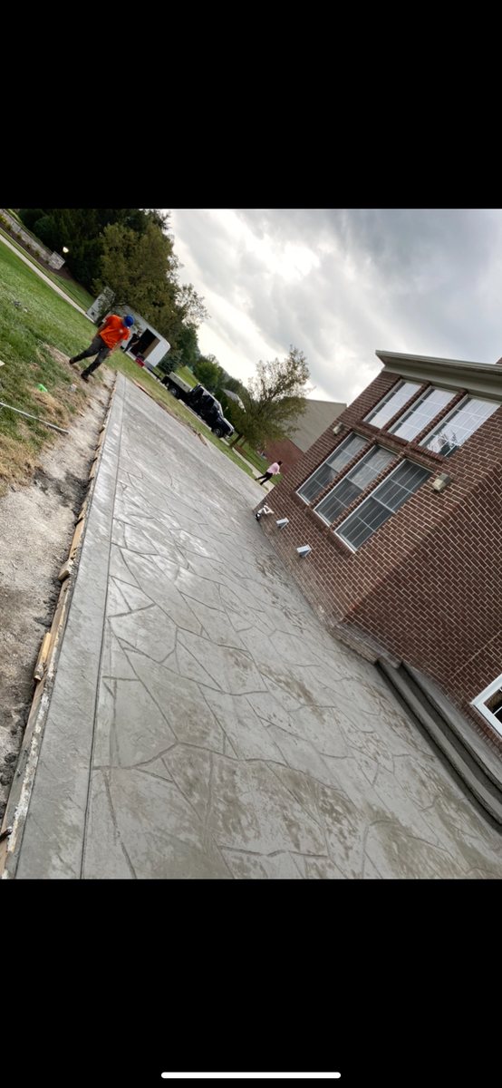 Stamped Concrete Installation for Elevated Concrete and Home Improvements LLC in Belleville, MI