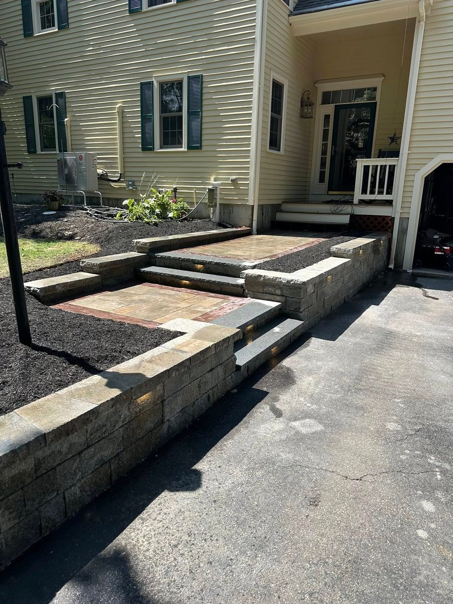 Retaining Wall Construction for Shawn's Landscaping in Mendon, MA