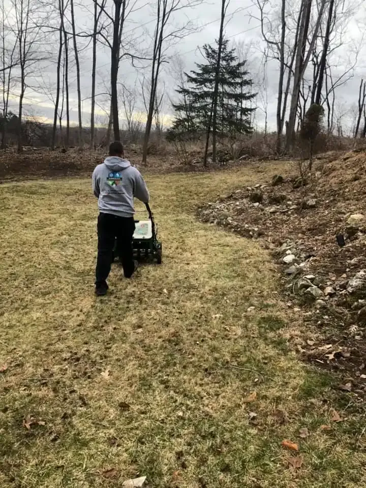 Aerating and overseeding for Perillo Property maintenance in Hopewell Junction, NY