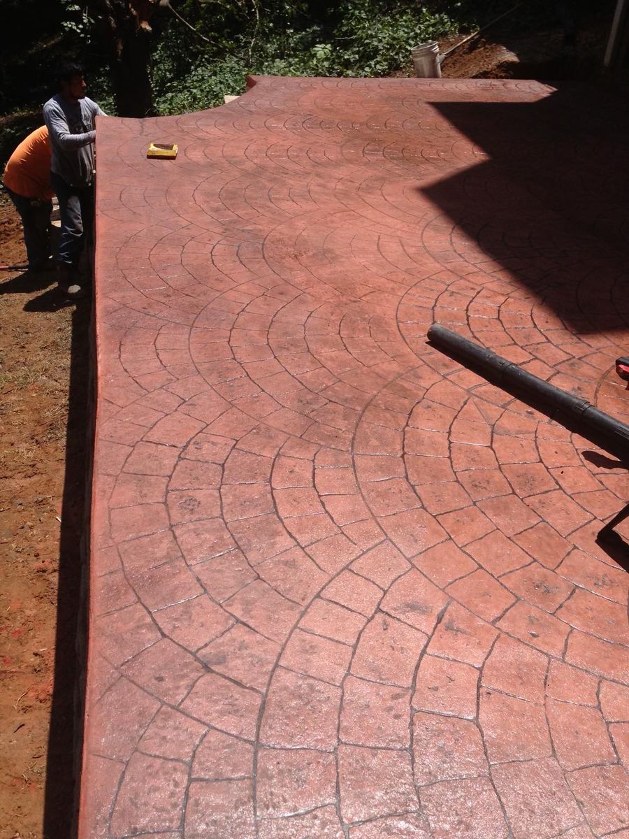 Stamped Concrete Installation for Kings Concrete & Construction in Tuscaloosa, AL