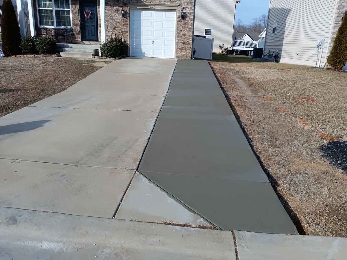 Concrete Driveway Installation for OBH Concrete LLC in Lusby, MD