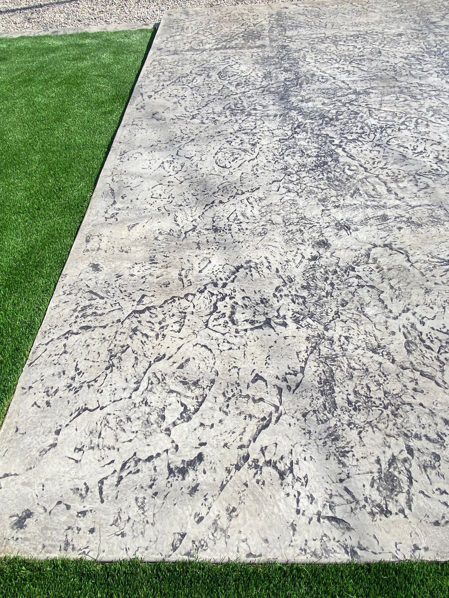Stamped Concrete Installation for Delatorre Construction in El Paso, TX