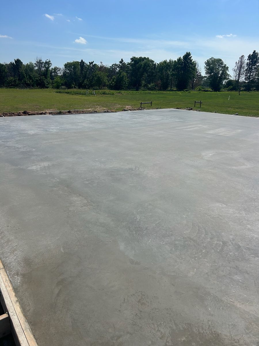 Concrete Slab Construction for Twisted Ridge Construction LLC in Cheney, KS