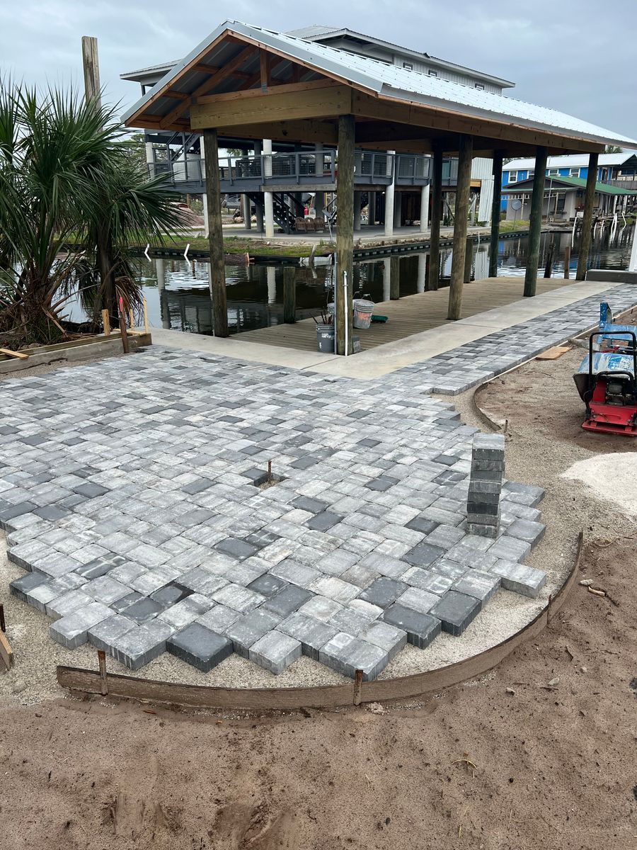 Paver/Firepit installation for Roberts Lawn & Landscape in Cross City, FL