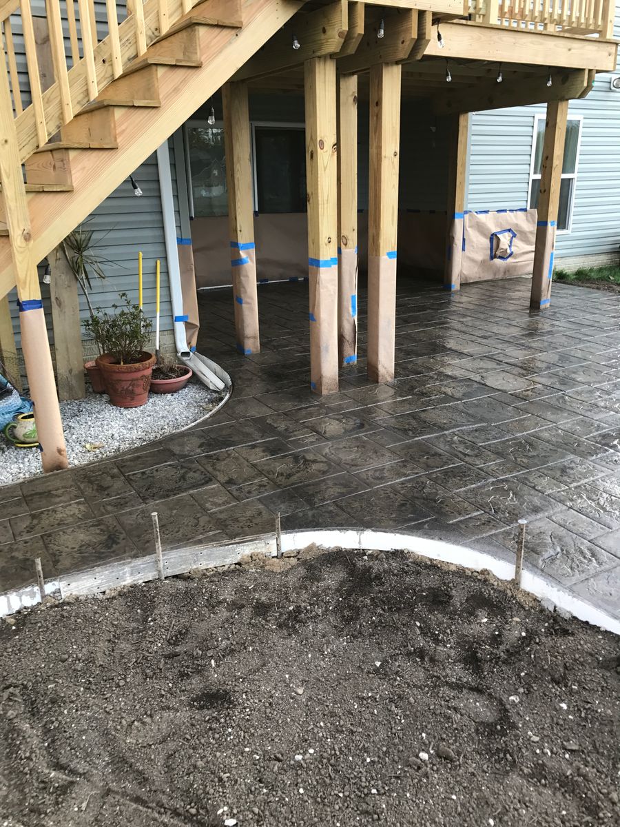 Stamped Concrete Installation for Lake Erie Companies in Grand River, OH