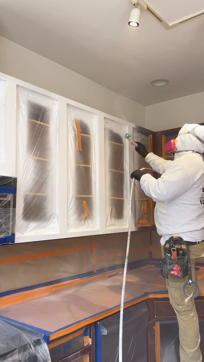 Kitchen and Cabinet Refinishing for S.V.C. Painting and Drywall in Aurora, IL