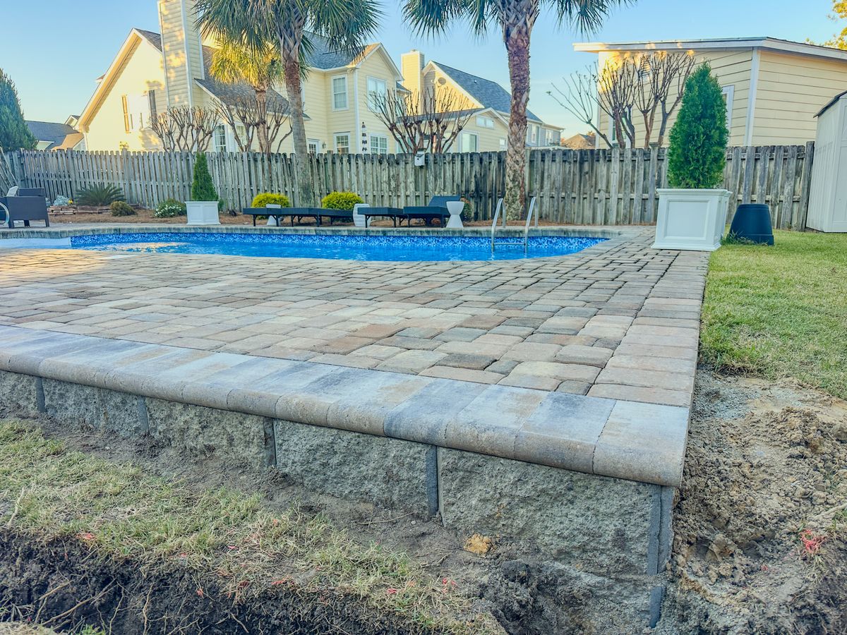 Retaining Wall Construction for Nature Tones Landscaping & Hardscaping in Hampstead, NC