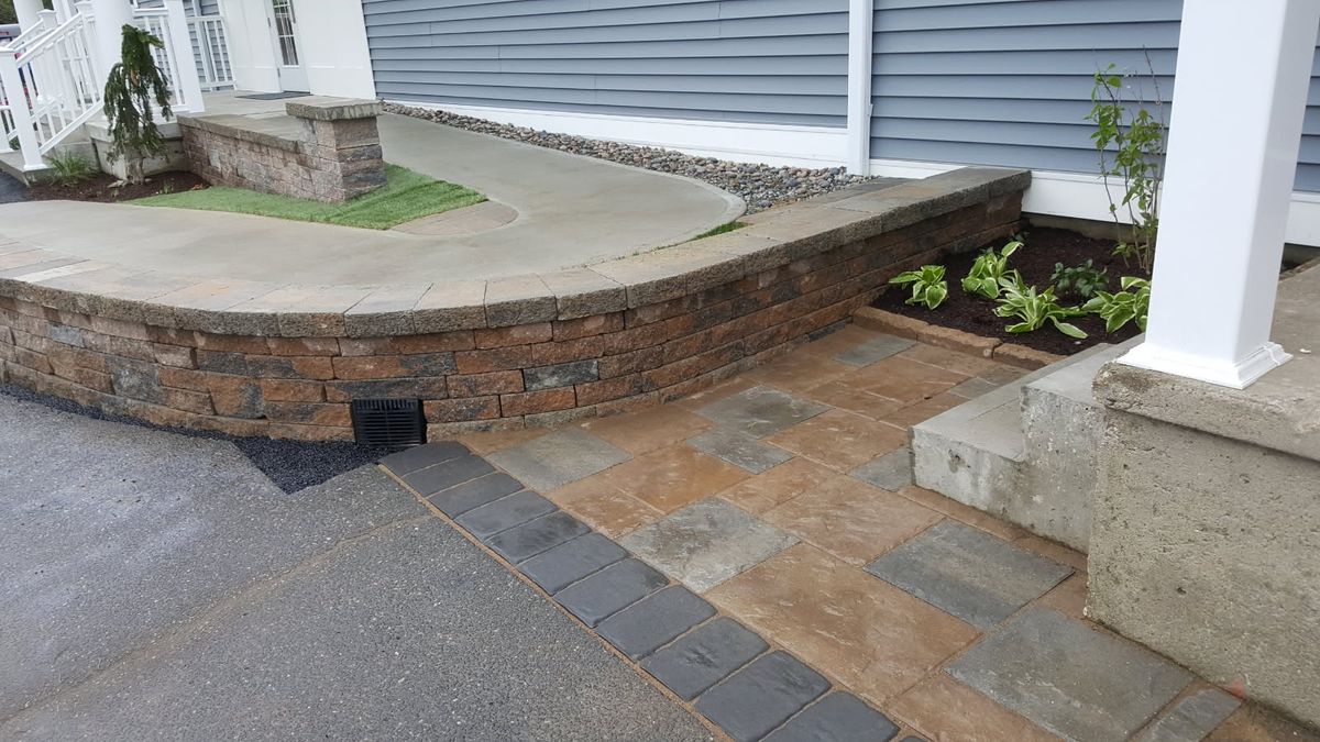 Retaining Wall Construction for Evolution Earthscapes, LLC in Ludlow, MA