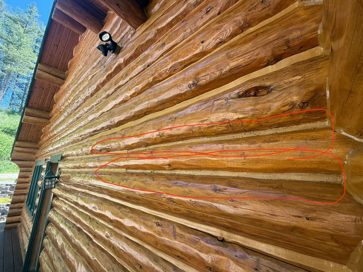 Log Home Chinking for True Blue Logworks LLC in Corvallis, MT