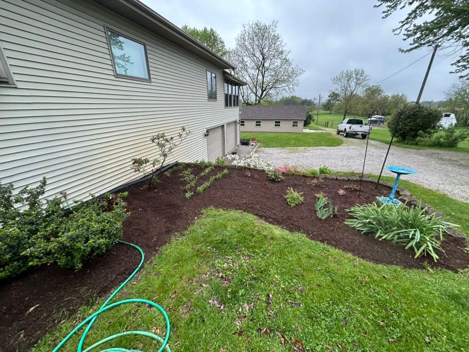 Mulch Installation for Wininger Landscaping in New Richmond, IN