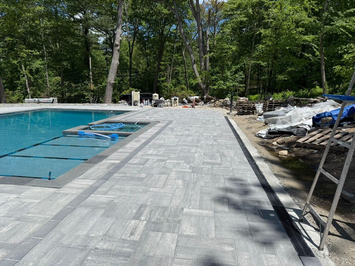 Pool Patio Pavers  for J & R VISUAL LANDSCAPING in Haverhill, MA