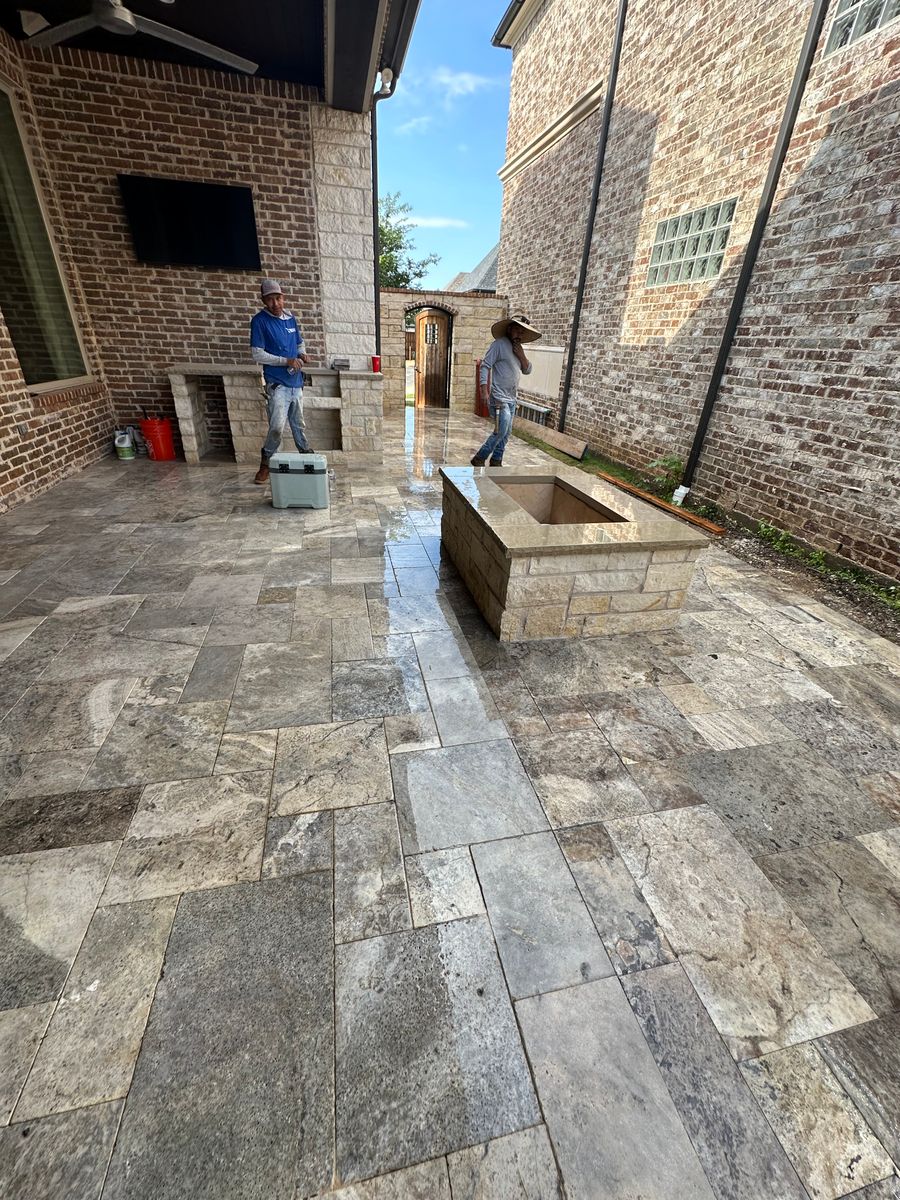 Hardscape Installation for Bronco Masonry Inc. in Dallas, TX