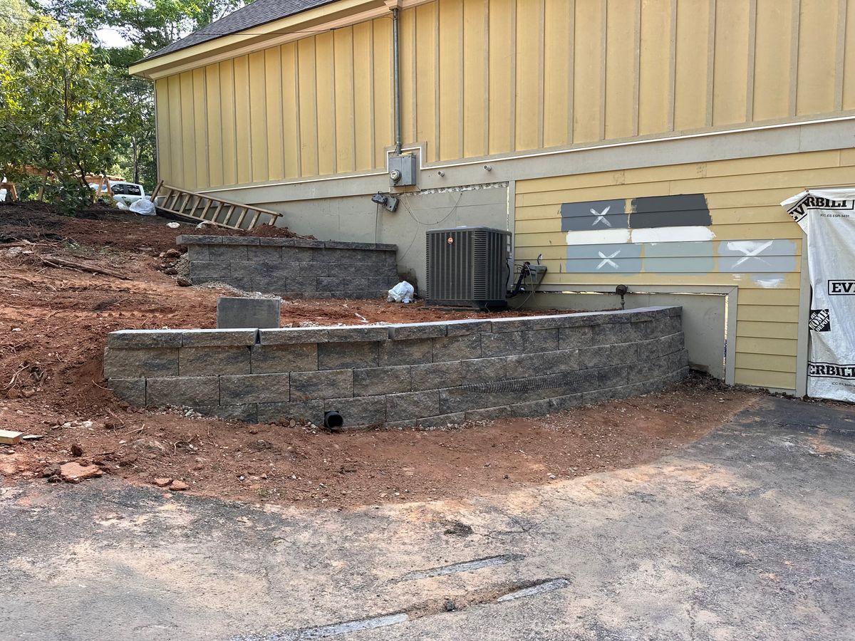 Retaining Wall Construction for Galloway Landscaping in Acworth, GA