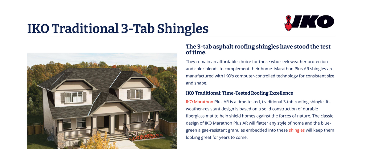 Residential Roofing: IKO Traditional 3-Tab for Major League Roofing in Frisco, TX