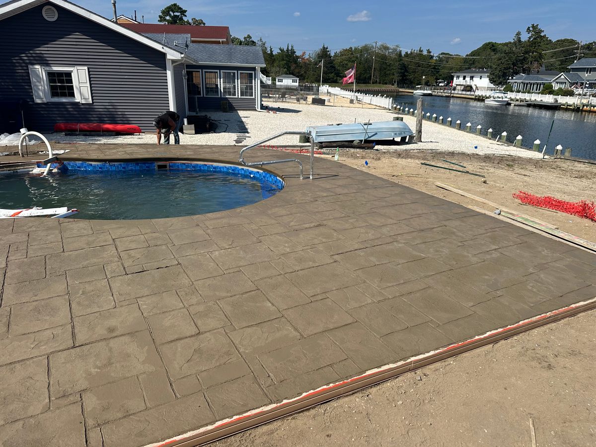 Stamped Concrete Installation for DiDaniele Masonry in Tuckerton, NJ