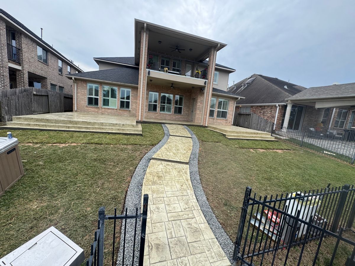 Stamped Concrete Installation for NG Concrete Services in Houston, TX