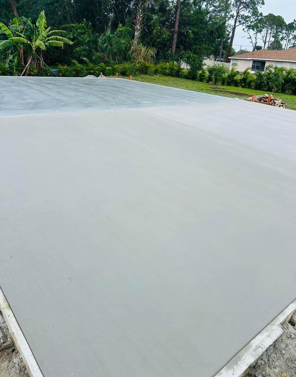 Concrete Slab Construction for MJG Structural LLC in Brevard County, FL