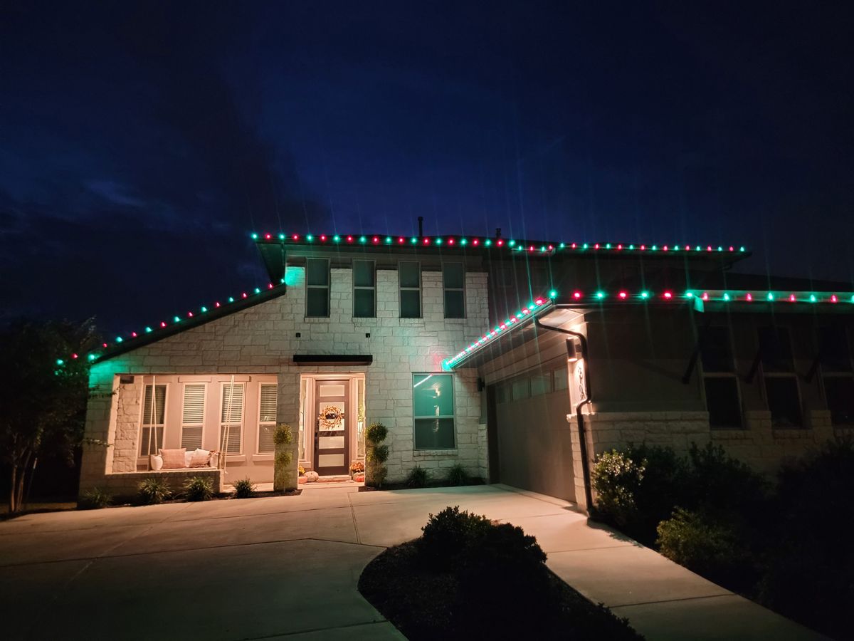 Holiday Light Installation for Green Pastures Lawn Care in Bastrop, TX