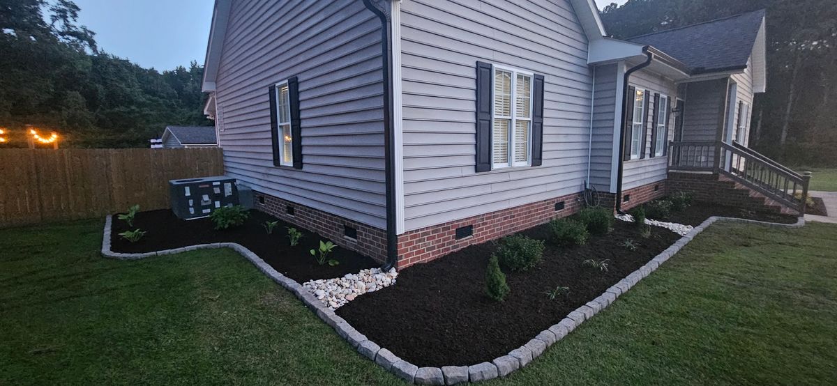 Mulch/pine Straw Installation for Natures Accent in Wilson, NC