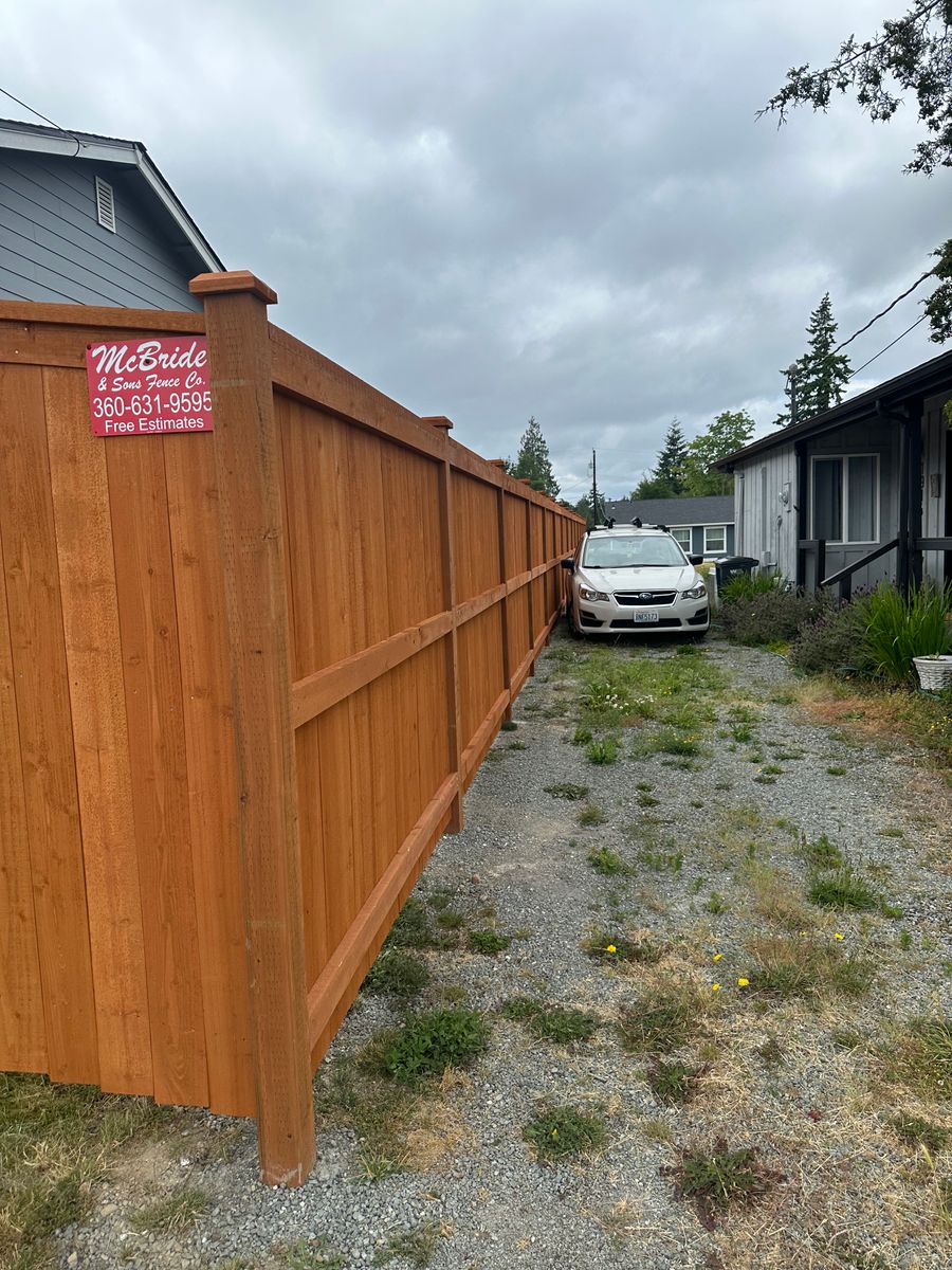 Fence Installation for McBride and Sons Fence in Camano, WA