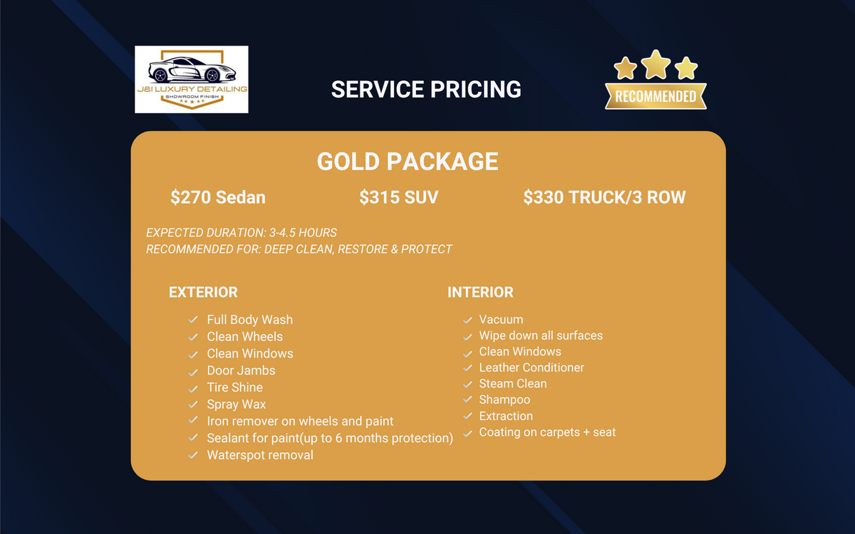 Gold Package for J&I Luxury Detailing in Polk County, FL