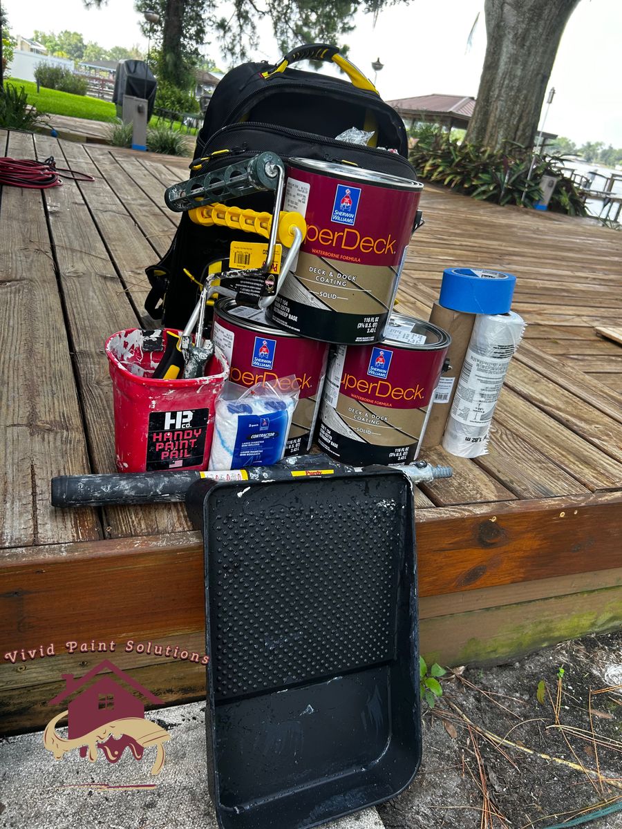 Deck Staining for Vivid Paint Solutions, LLC. in Eagle Lake, FL