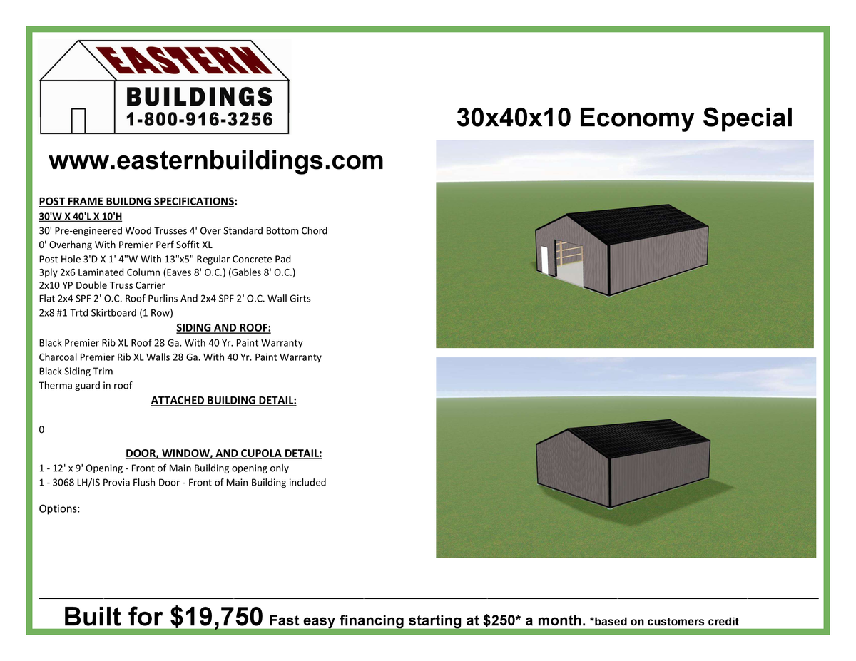 Specials for Eastern Buildings in Parkersburg, WV