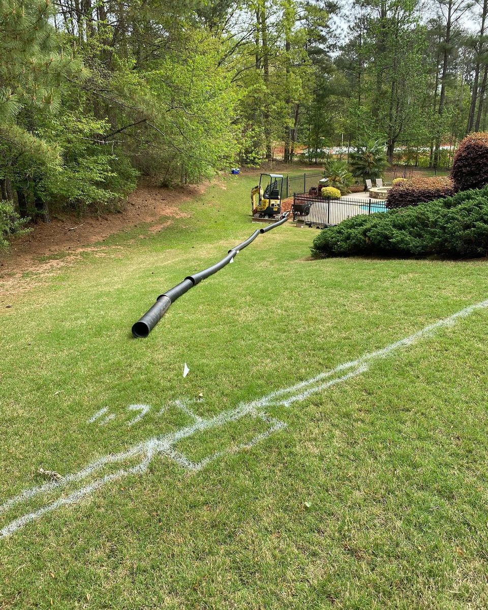 Drainage Pipe Installation for Fayette Property Solutions in Fayetteville, GA