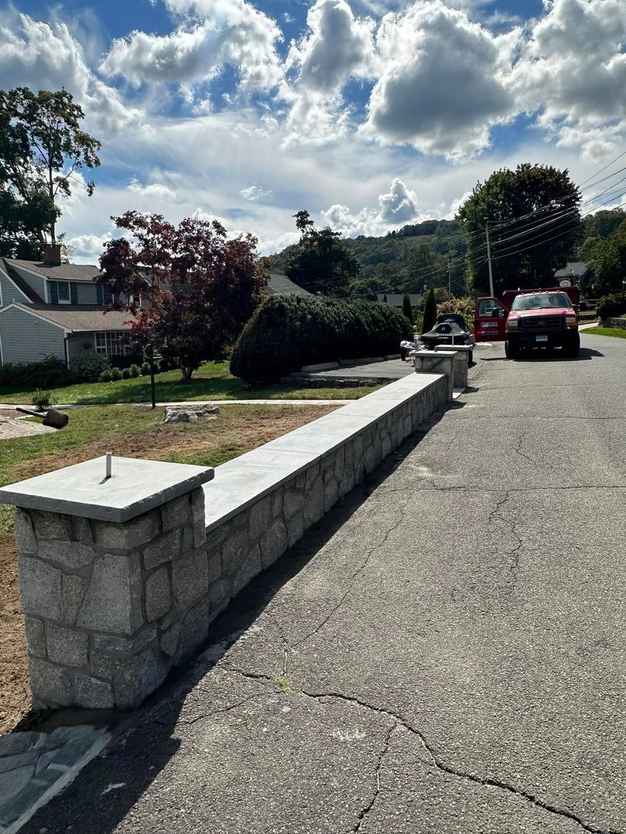 Retaining Wall Construction for Willis Landscape & Masonry LLC in Newtown, CT