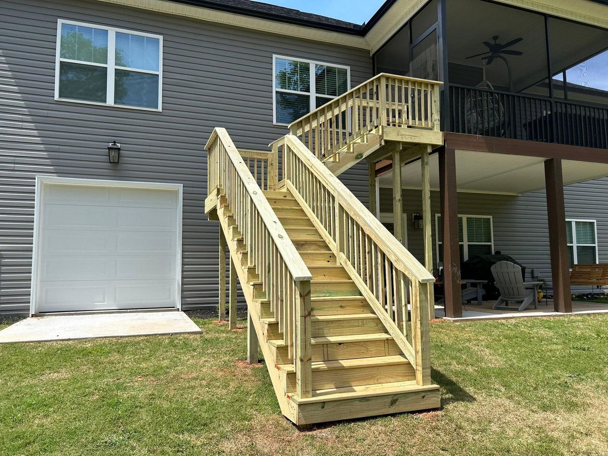 Small deck construction for City of Bridges Construction in Greenville, SC