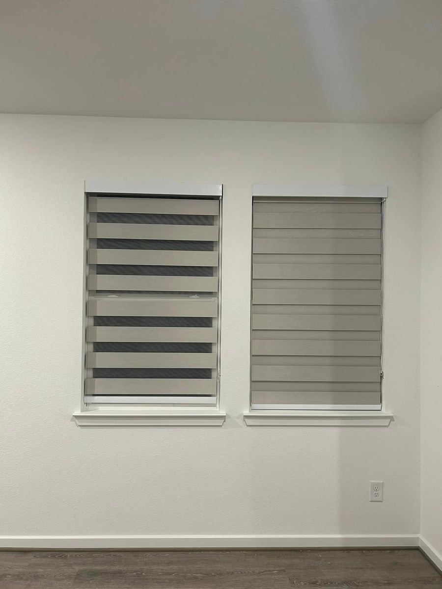 Zebra Shutters for Deluxe Window Solutions in Houston, TX