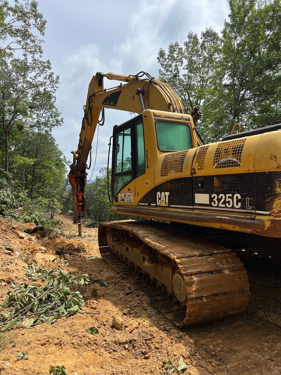 Rock hammering for McBryar Excavation in Trenton, GA