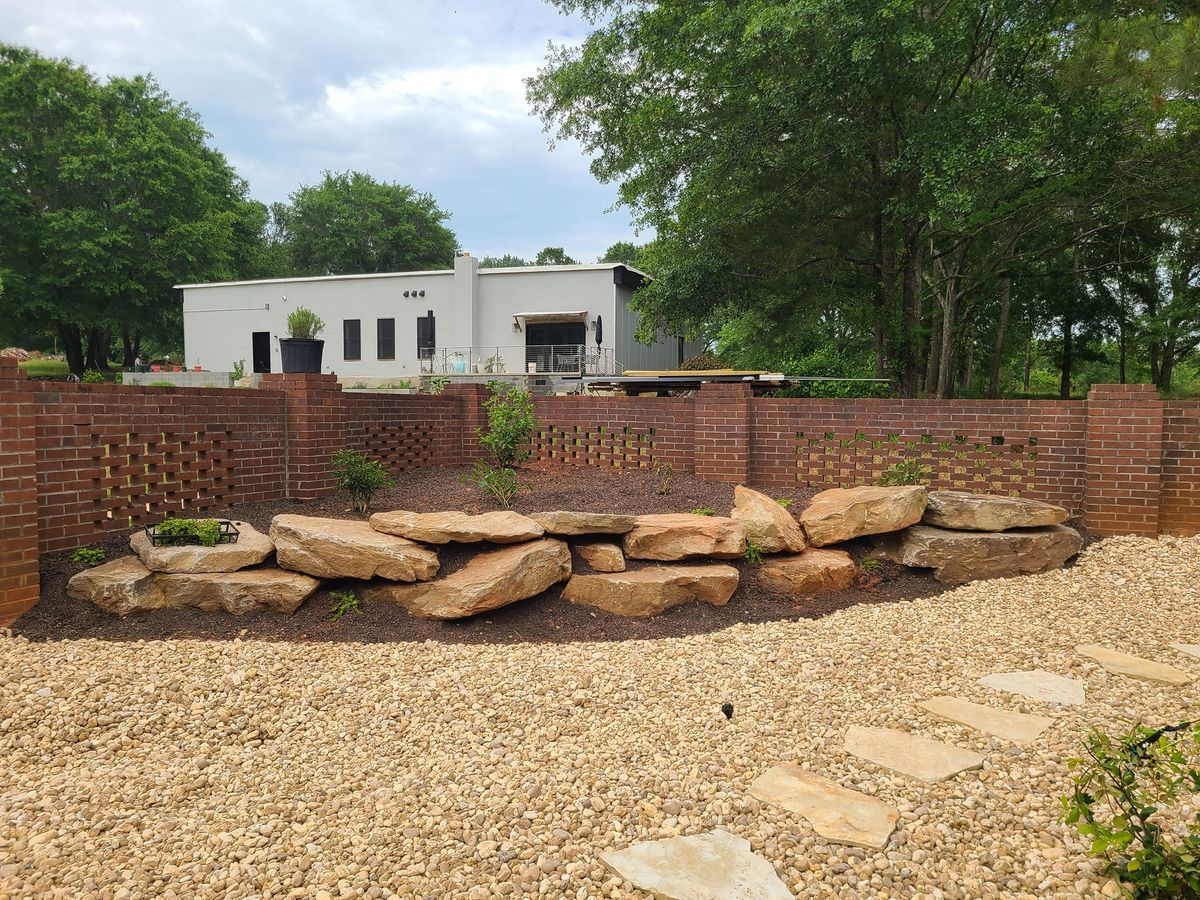 Retaining Wall Construction for Paradise Landscaping and Tree Service in Greenville, SC