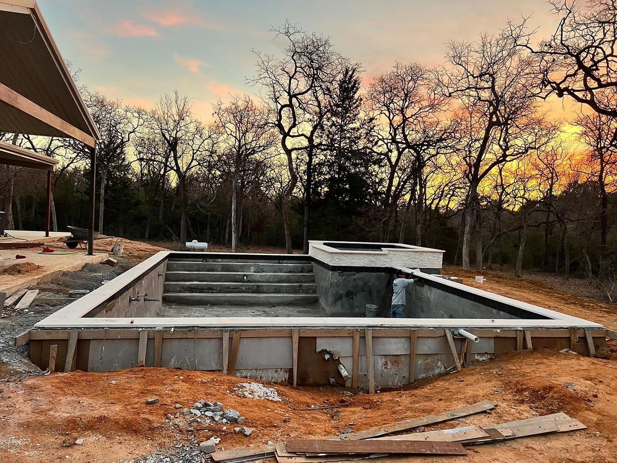 Custom Pool Construction for J & P Construction in Houston, TX