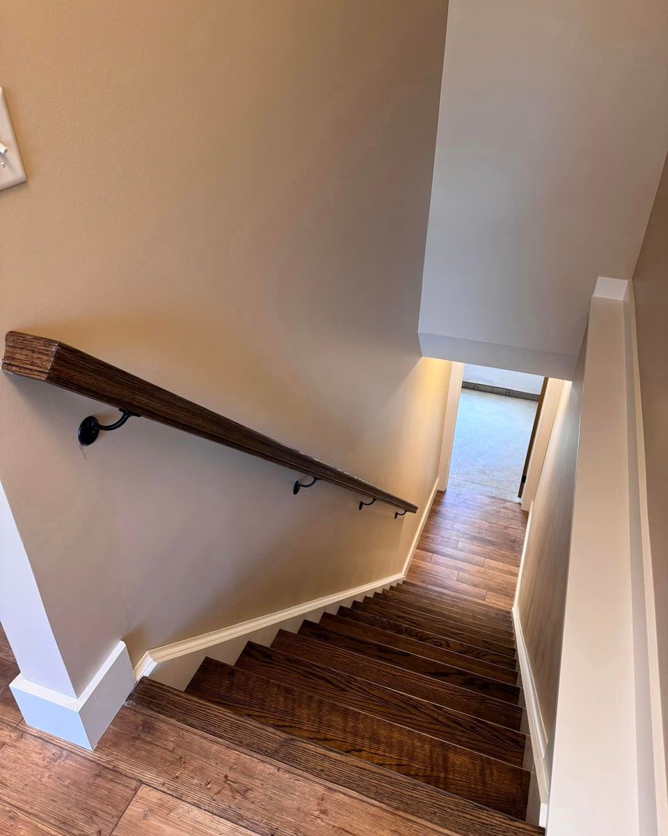 Oak staircases staining for  C&M Painting Finishing in Rochester, NY