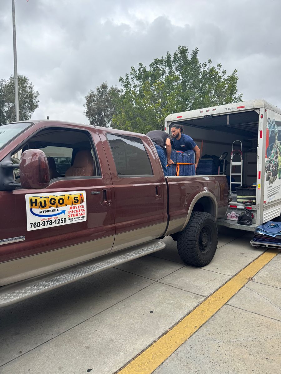 Moving and Storage Services for Hugo’s Affordable Moving Labor in San Diego, CA