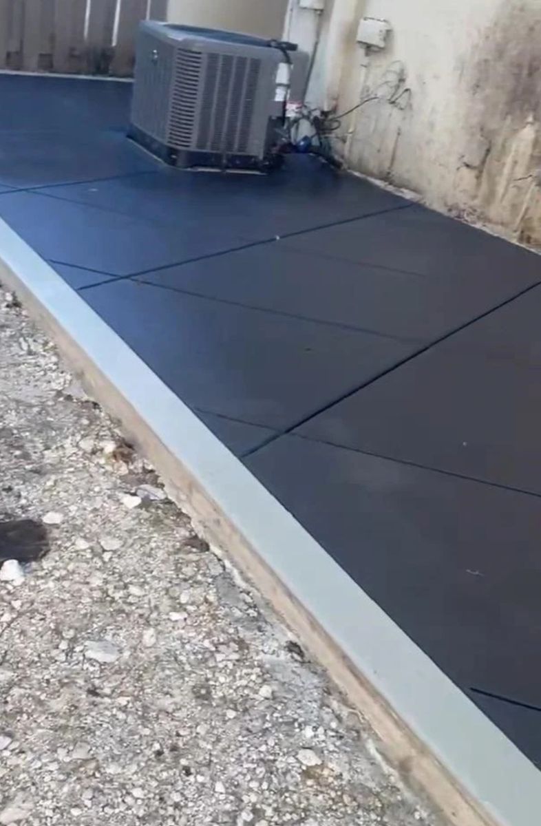 Concrete Squares with Faux Grass or Rocks for Beautiful and Affordable Stamped Concrete by Castilla Concrete Finish Design Corp in Sunrise, FL