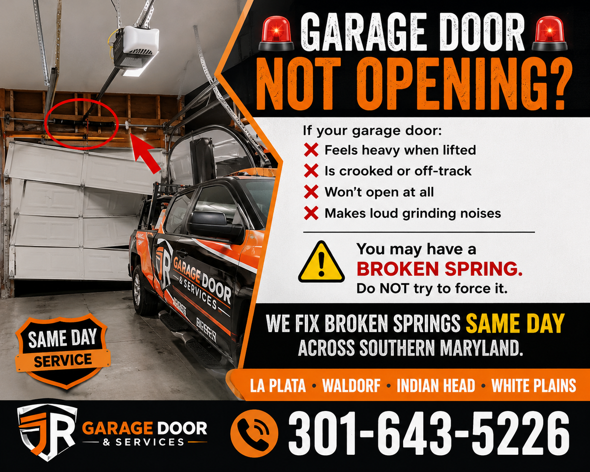 Garage Door Repair for JR Garage Door and Services in Charles County, MD