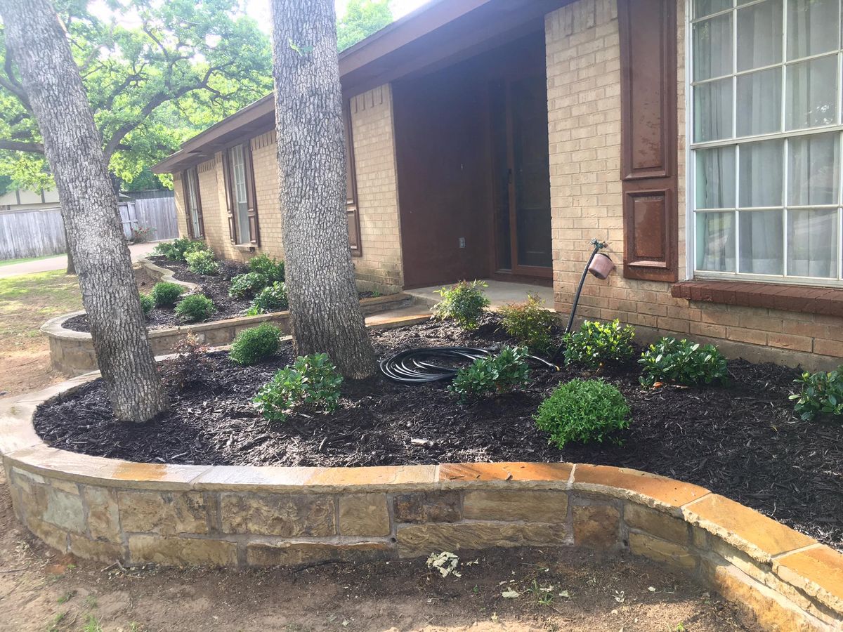 Retaining Wall Construction for E&D Landscape Services in Mansfield, TX
