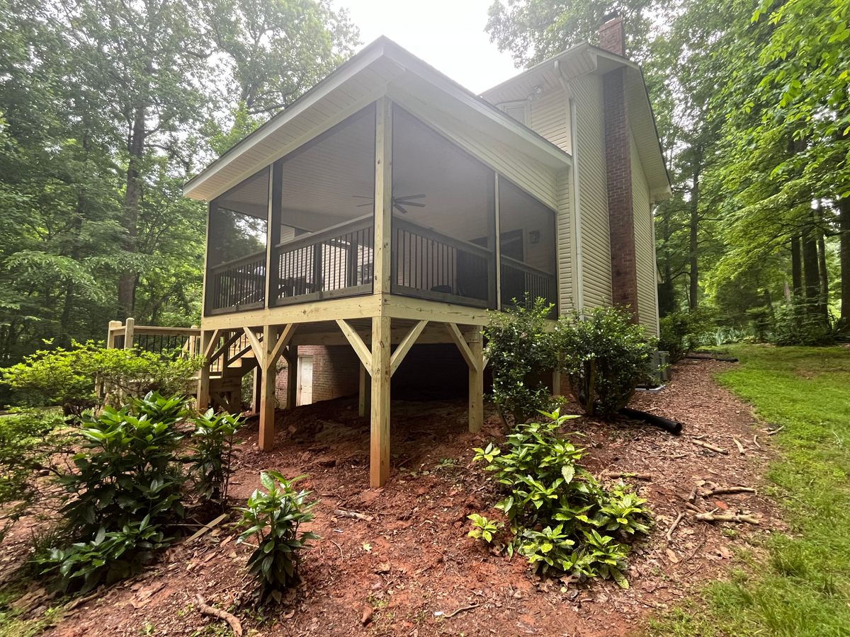 Screen Porch & Deck Installation for Hughes Builders LLC in Greensboro, NC
