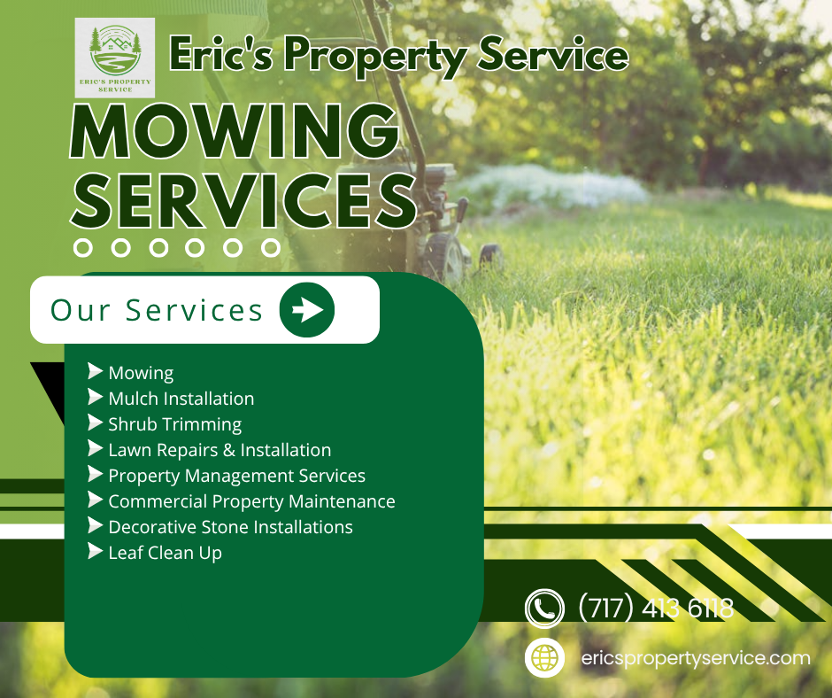 Mowing for Eric's Property Service in Conestoga, PA