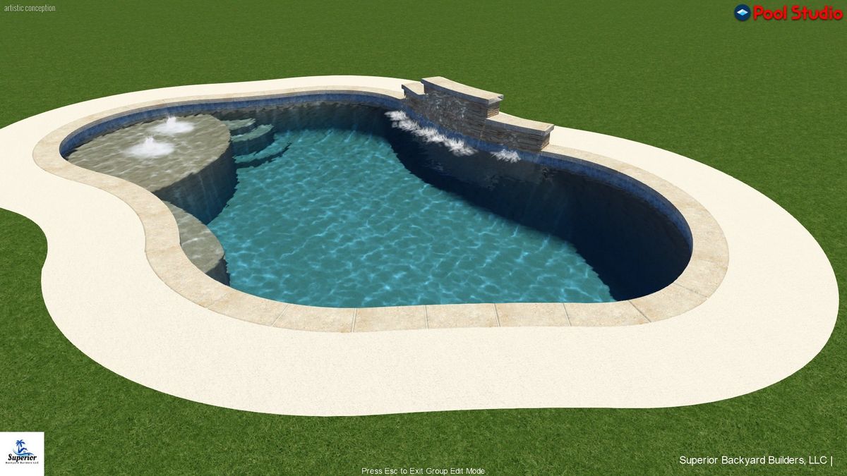 Custom Pool Design for Superior Backyard Builders LLC in Livingston, TX