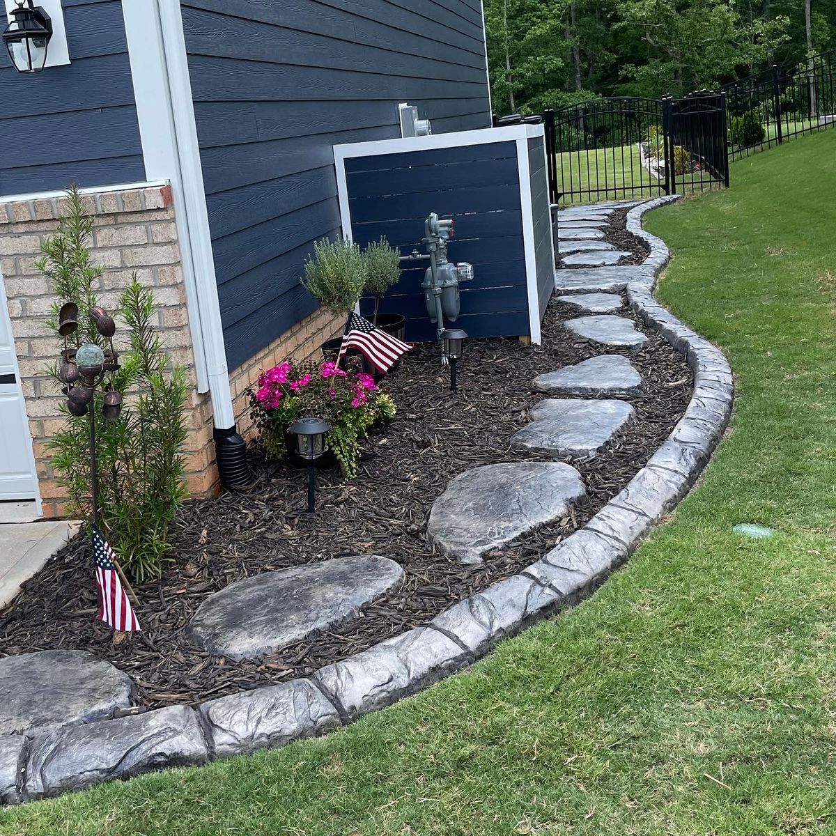 Custom Stepping Stones and Walkways (Add on) for Streamline Borders, LLC in Indian trail, NC