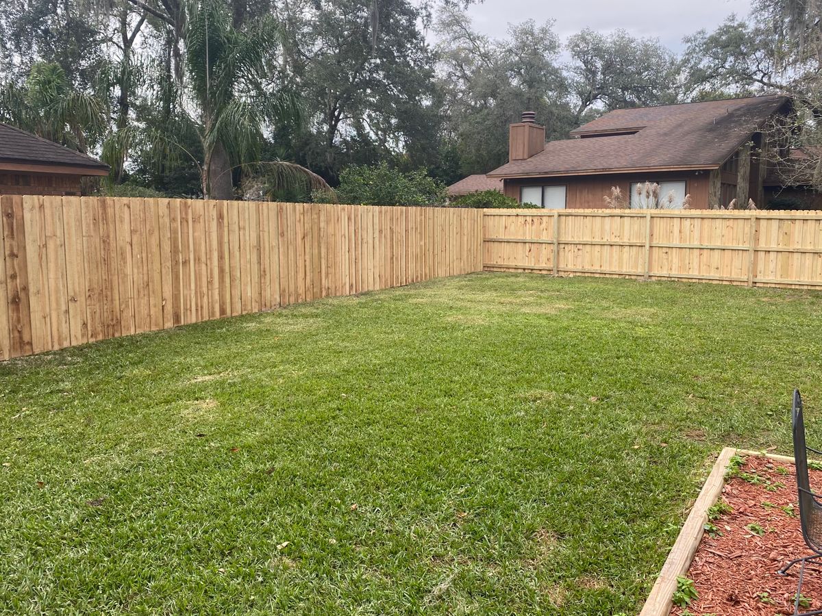Wood Fence Installation for Madden Fencing Inc. in St. Johns, Florida