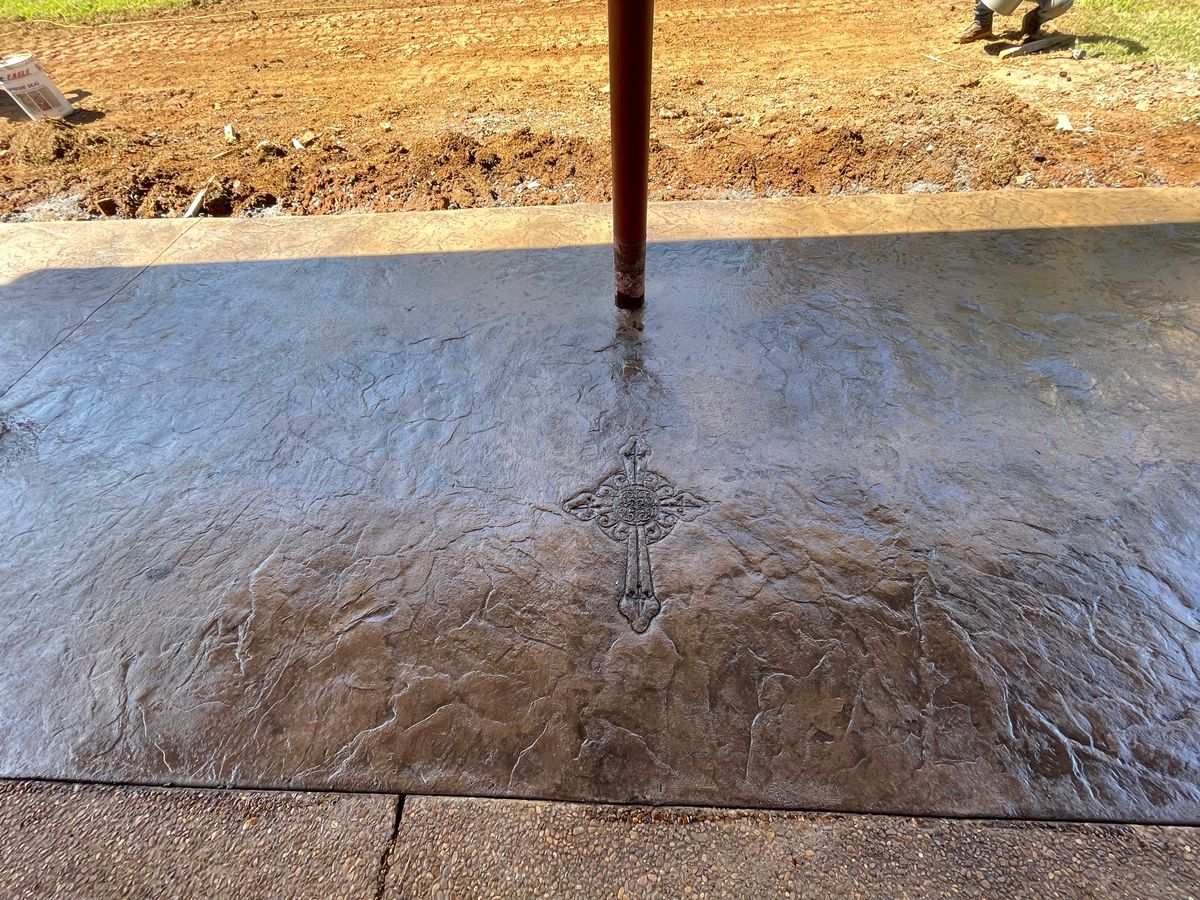 Stamped Concrete Installation for Henry's Construction in Nashville, TN