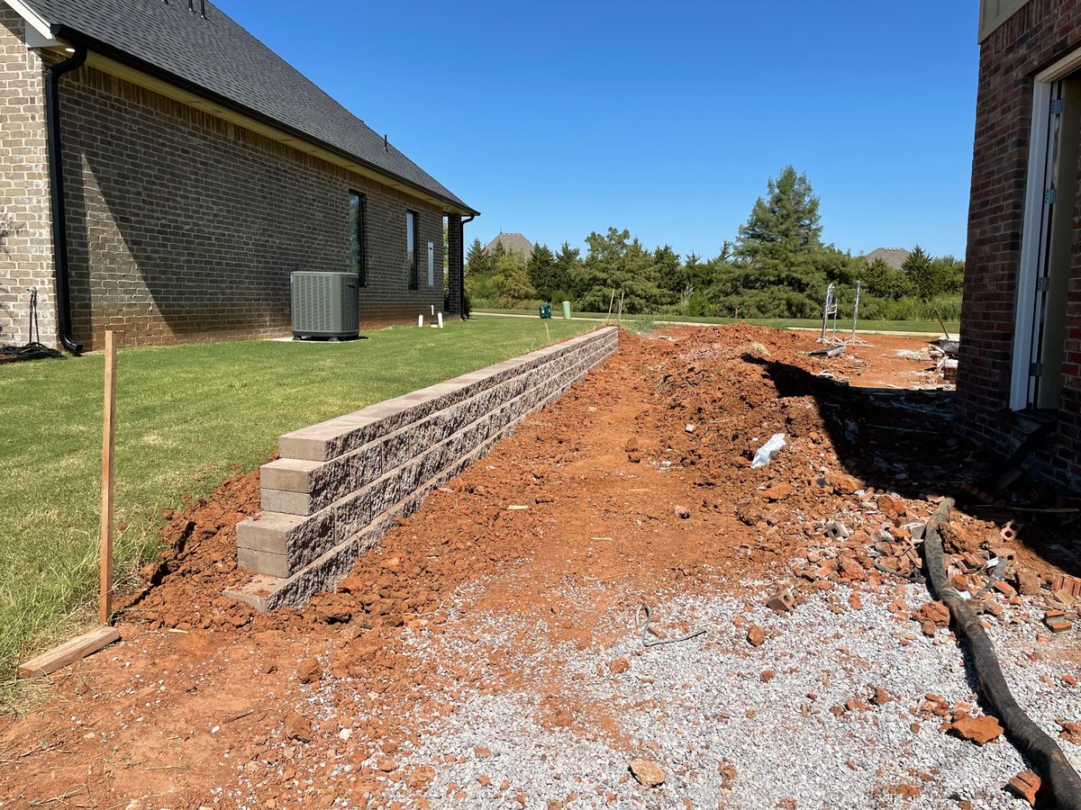 Retaining Wall Construction for Stallion Design And Construction in Norman, OK