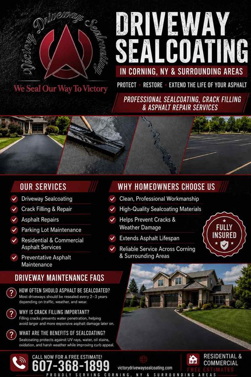 Sealcoating for Victory Driveway Sealcoating in Corning, NY