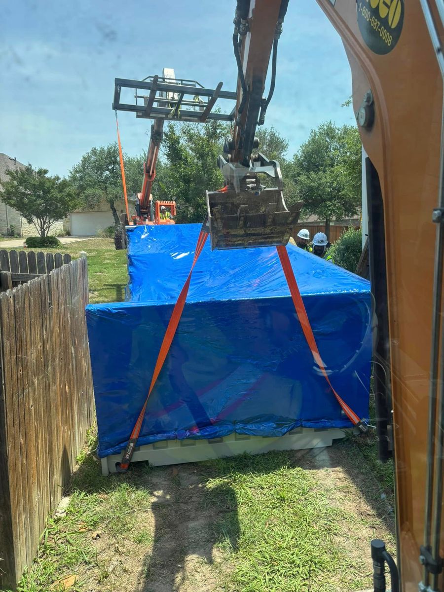 Container Pool Installation for 311 Construction, LLC in Jarrell, TX