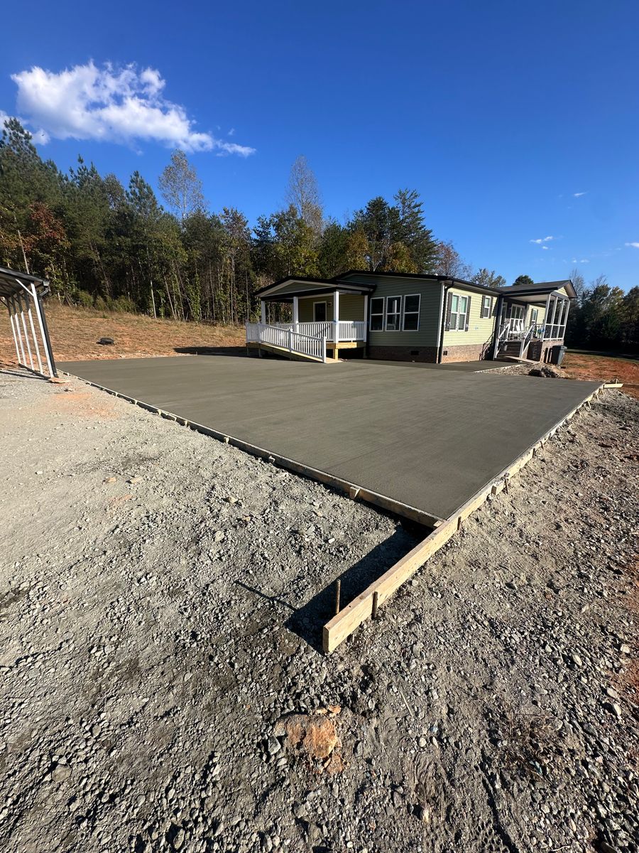 Concrete Slab Construction for J & Son Construction LLC in Forest City, NC