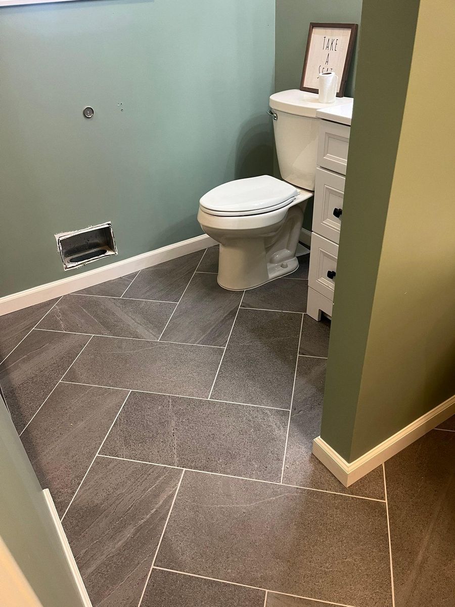 Tile installation for PW Designs in Grand Blanc, MI